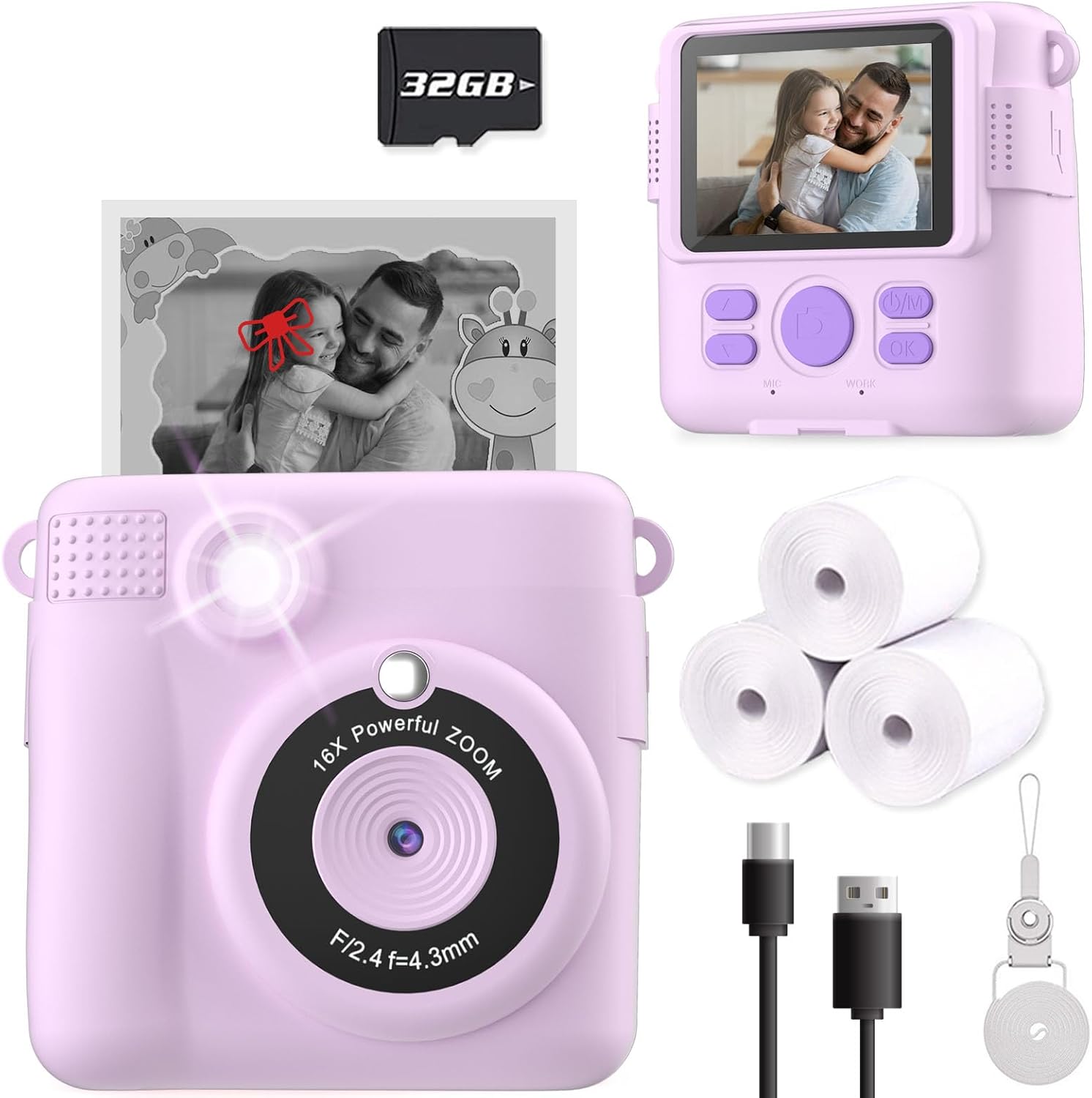 Instant Print Camera for Kids