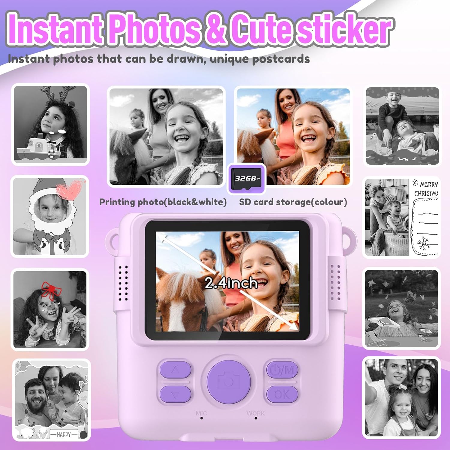 Instant Print Camera for Kids