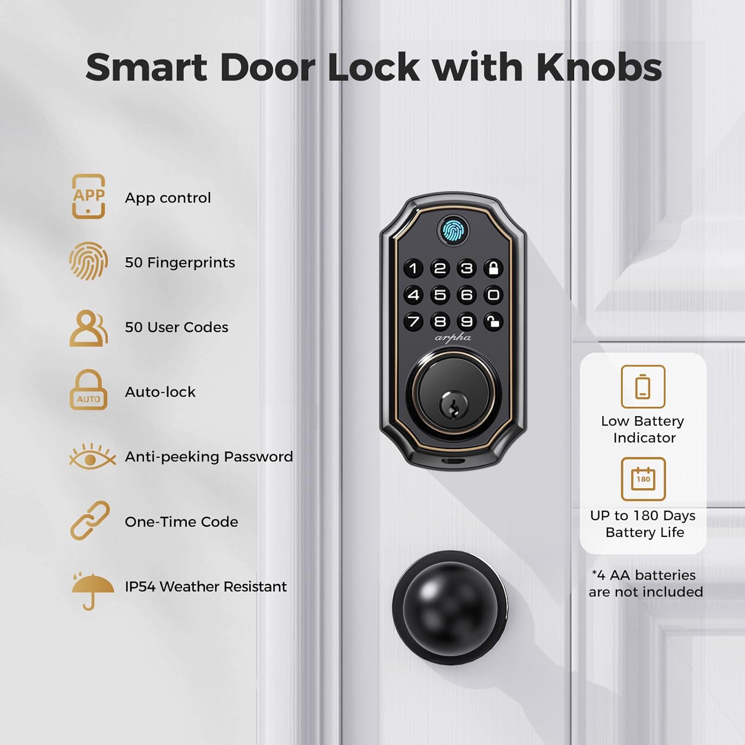 Keyless Entry Door Lock Deadbolt with Handle Set