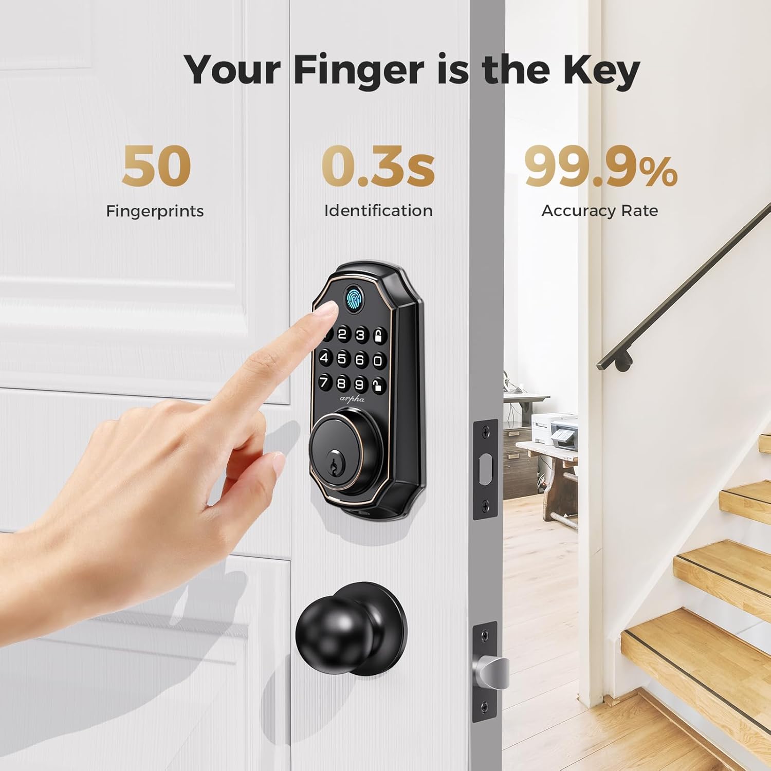 Keyless Entry Door Lock Deadbolt with Handle Set