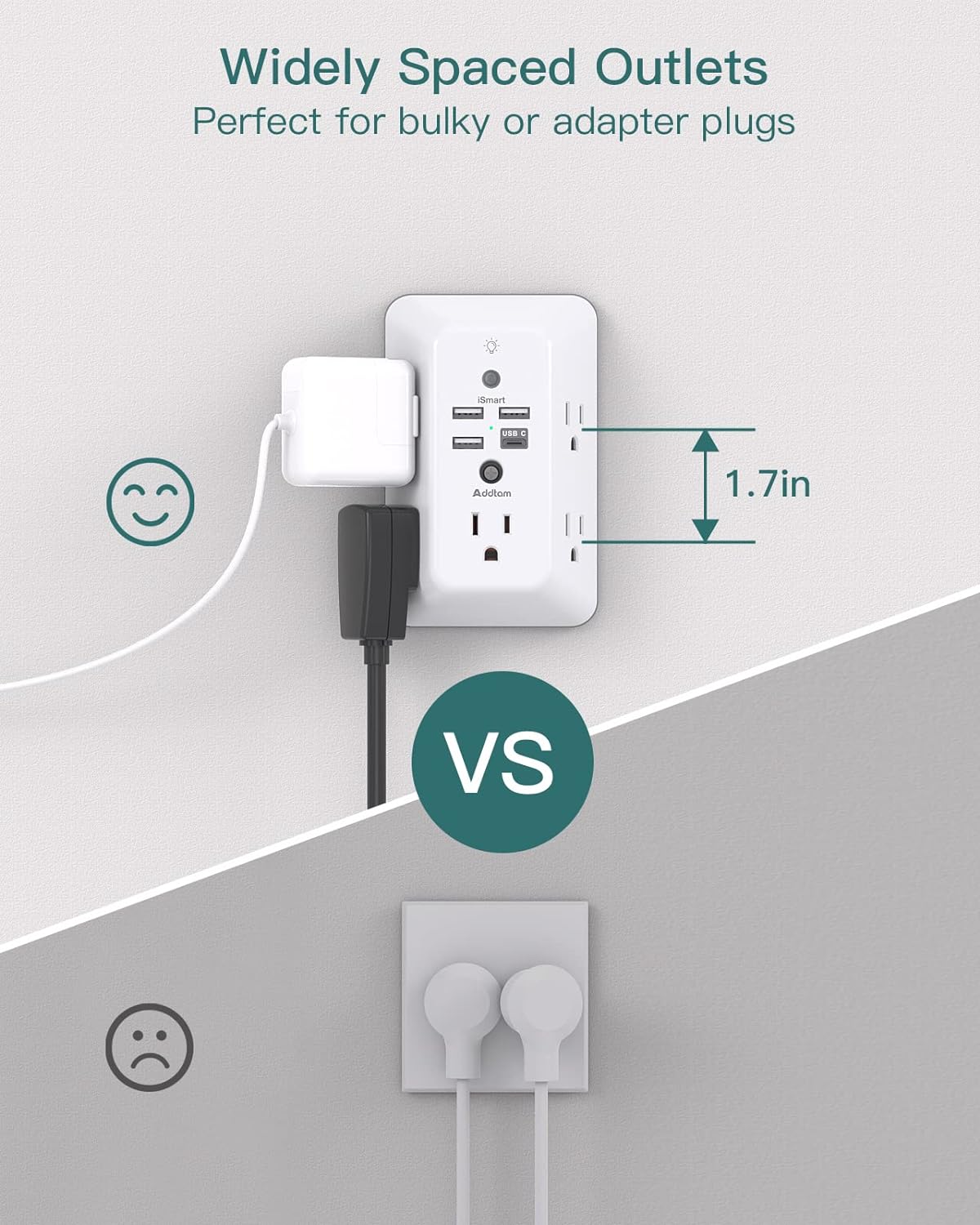 Surge Protector, Outlet Extender with Night Light