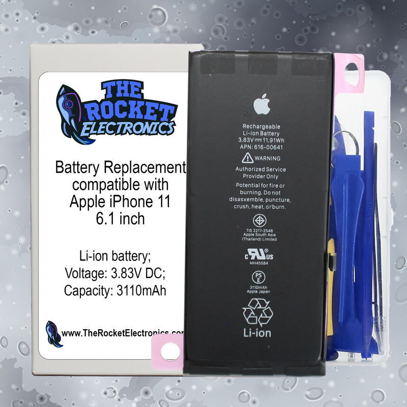 Battery Replacement for Apple iPhone 11 6.1 in. With Repair Tool Kit Set