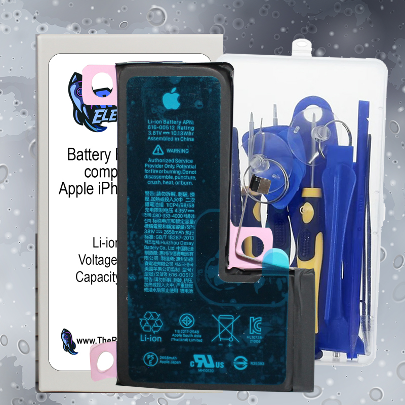 Battery Replacement for Apple iPhone XS 5.8 in. With Repair Tool Kit Set